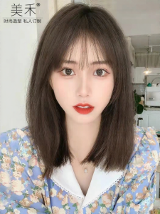 MEIHE | Natural Look Full Head Human Hair Wig Short Bob Long Straight