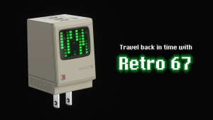 Shargeek/Sharge Retro 67W GaN Fast Charging Charger 3-Ports USB-C Compact Travel Adapter w/ Smart LED Display (Safety Mark) (UK 3 Pin Plug)