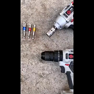 อะแดปเตอร์ซ็อกเก็ตสว่านกระแทก มุมขวา 105 องศา ขนาด ( 1/4  3/8 1/2นิ้ว) Geinxurn หัวต่อสว่าน สว่านต่อบล็อก สว่านอะแดปเตอร์ 4ชิ้น ชุดข้อต่อสว่าน