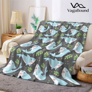 Sharky Flannel Blanket Warm Soft Halloween Christmas Decorative Couch Warm Cozy All-Season Gift