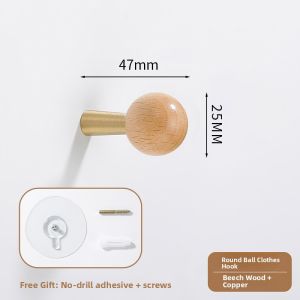 INNDUN | Creatively Designed Solid Wood Coat Hook Easy Installation