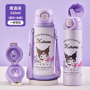 Disney Kids Insulated Water Bottle 316 Food Grade Straw Cup for School Bé Gáis New Model Water Pot Double Drink Cover Easy Cleaning