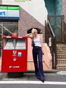 Cjxnh High Waist Straight Leg Jeans Womens Loose Slimming Long Trousers Elastic Micro Flared Pants Drapey High Waist Single Nilen Blue