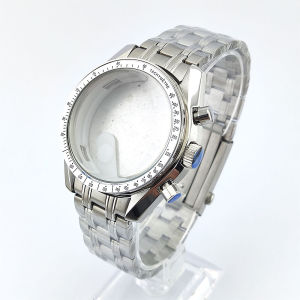 39.7mm Stainless Steel Case Sapphire Watch Crystal Is Suitable for the VK64 VK63 Movement Stainless Steel Strap Watch Accessory