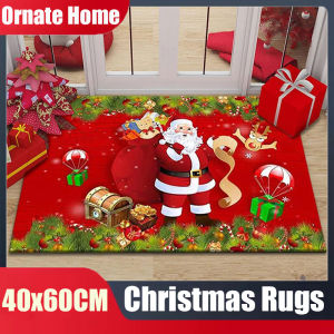 40X60CM Non Slip Merry Christmas Decorative Mats Rugs Doormat Welcome Front Door Indoor Outdoor Christmas Xmas Winter Santa Snowflakes Claus Doormat Door Mat