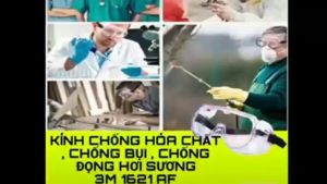 KÍNH BẢO HỘ CHỐNG BỤI MỊNHÓA CHẤT 3M 1621/1621AF CHỐNG HƠI SƯƠNG ÔM GỌN  AN TOÀN  LINH HOẠT [CHÍNH HÃNG 3M]( 1 CÁI )