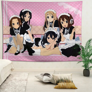 VIKAMA K-On! Maid Tapestry Cute Anime Girl Design 2D Flat Perfect for Kawaii Decor Bedroom Wall Styling and Photo Backdrops