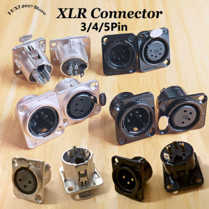 3/4/5Pin XLR Panel Mount Connector Male Female Audio Microphone Jack Plug with Copper Contact For Mixer Speaker Mic Metal Socket