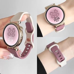 Color Block Silicone Sport Watch Band for Huawei GT5 pro Small Waist Dual Color Striped Smartwatch Bracelet Compatible