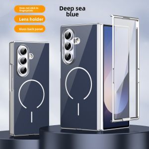 szhaiyu | Glass Hinge Protective Magnetic Phone Case for Samsung Galaxy Z Fold 8 Ultra 7 6 5 4 3 for Magsafe with Screen Protector Cover
