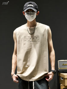 SZON | Áo Vest Mùa Hè In Chữ Cotton Rộng Rãi