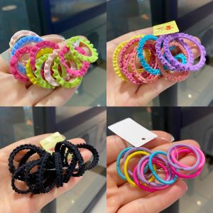 Kids Hair Band Rubber Band Color Minimalist Small Braid Rubber Gasket Little Girl Hair Rope Toddler and Baby Small Circle Leather Case