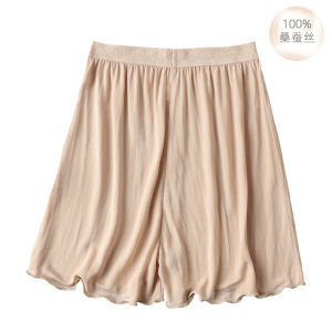 กางเกงซับในเพื่อความปลอดภัยกันโป๊สำหรับผู้หญิงกางเกงบ็อกเซอร์ผ้าไหมหม่อนไร้รอยต่อระบายอากาศได้ดีกางเกงในผ้าไหมแท้แบบบางระบายอากาศได้ดีสำหรับฤดูร้อน