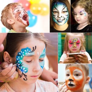 15 Color Face Body Painting Kit Cosplay Makeup Kit DIY Washable Face Painting Palette Non-Toxic Safe Face Painting