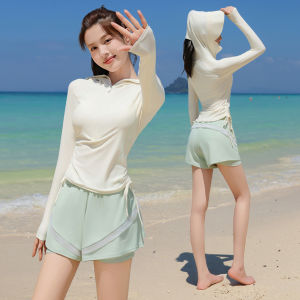 XTEP | Slimming Cover Belly Beach Vacation Hooded Long Sleeve Separates Swimwear