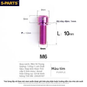 s-parts | Vít gắn đĩa phanh Titanium kèm vòng đệm