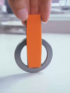 2025 Upgrade for MagSafe Phone Grip with Finger Strap Alloy Strong Magnetic Phone Stand Removable MagSafe Ring Holder with Kickstand Finger Loop 360° Rotation Folding Desktop Bracket Mag Safe Accessories for iPhone 16/15/14/13/12 Series Black/Silver