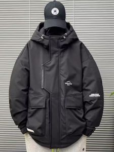 GM Winter Cityboy Trendy Outdoor Hooded down Jacket Men plus Size Loose Waterproof Outdoor Jacket Coat
