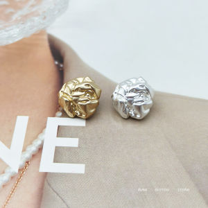 Nút Kim Loại Gấp Không Đều Thời Trang Mới Của Bùkét Áo Len Cardigan Tay Áo Nút Vest Nút Nhỏ Nút Kim Loại Hợp Kim Zn