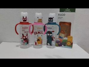 ALGO Botol Susu Bayi 250ml New Print New Design BPA FREE Milk New Baby Feeding Bottle Untuk Usia Bayi 6 Bulan Ke Atas Botol Minum dan Accessories nya