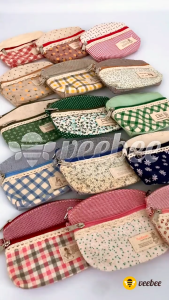 Dompet Koin Tanggung Kanvas | Pouch Gantung Serbaguna | Dompet Handmade Lucu