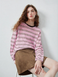 Toyouth | Áo Sweater Knit Sọc Màu Block Vintage Phong Cách Casua Tự Do Tay Dài