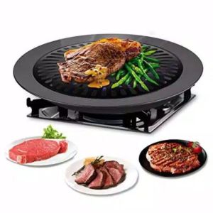 Panggangan Portable Bulat Alat Panggang Pemanggang Portable BBQ Barbeque Ultra Grill Pan Panggangan Serbaguna Anti Lengket Bakaran Ayam Bakar Ikan Roti Bakar Sosis Sate Bakar Daging Kambing Sapi Tahan Lama Anti Gores Nampan Pemanggang Praktis [ BISA COD ]