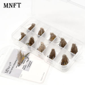 10Pcs Deer Hair Muddler Minnow Fly - Brown Color 6# Golden Body for Bass Trout Fishing Lures Steamers
