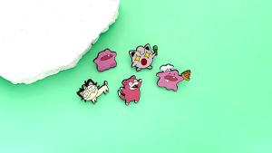 Bandai | Pokemon Jigglypuff Snorlax Pikachu Brooch Japanese Cartoon Anime Backpack Badge Pet Elf Brooch Pins Creative Fashion