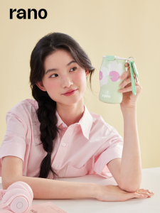 Rano Luxury Ceramic Inner Lid Water Bottle Portable Insulated Coffee Cup Manthning Espresso Straw Cup Durable PP Lid 320ml