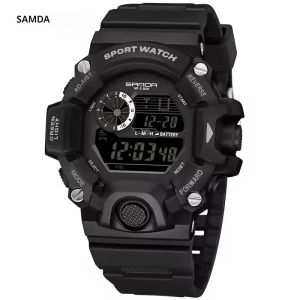 นาฬิกาข้อมือผู้ชาย SANDA 326 รุ่นใหม่ นาฬิกาดิจิตอลอิเล็กทรอนิกส์ สไตล์ทหาร สำหรับกิจกรรมกลางแจ้ง ไฟ LED แสดงเวลาในเวลากลางคืน เหมาะสำหรับการพักผ่อนและเล่นกีฬา กันน้ำ