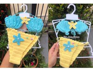 บิกินี่ บิกินี่ถักไหมพรม บิกินี่คู่แม่ลูก : ชุดคู่แม่ลูก