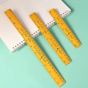 MOMO Makapal 30cm Wooden Ruler 12 Inch Stainless Steel Scale Wood Ruler for Engineering Architecture Drafting Tools School Supplies Office Supplies High Precision Measuring Ruler Durable Natural Wood Material On Hand Stock New