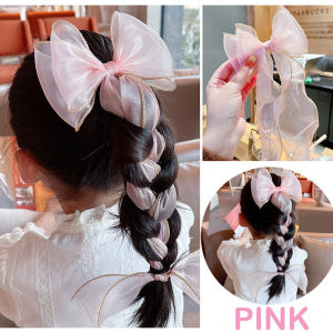 Today Market New Korean Girls Bow Hair Accessories INS Style Big Bow Knotted Hair Clip Chiffon Ribbon Bowknot Braided Hair Ponytail