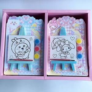 ลายใหม่ ชุดภาพระบายสี diy แถมสี+แปรงในชุด สำหรับเด็ก งานศิลปะ ฝึกสมาธิ ภาพการ์ตูนหลากหลาย เลือกลายได้