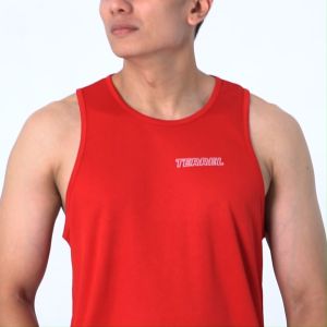 Terrel sportswear basic tanktop red sleeveless singlet pria dry fit gym running pria