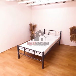 SHUMO ® Ranjang Besi 120x200 cm|Dipan Asrama Karyawan Kost|Rangka Tempat Tidur