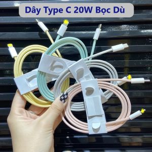 Chuẩn Zin BH 12 TH - Dây Sạc Type C  Cáp Sạc Nhanh lP 20W ( BỌC DÙ ) -Hỗ Trợ Sạc Siêu Nhanh - Dùng Cho Các Máy lPh0ne 6 đến 13PRM - Happy Shop