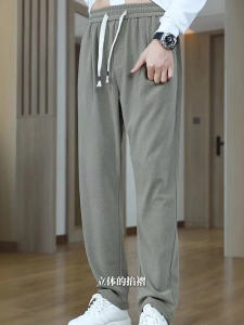 กางเกงขายาวทรงตรงลำลองสำหรับผู้ชาย ทรงหลวม ทรงเข้ารูป ทรงตรง ทรงเข้ารูป กางเกงขายาวทรงตรงสำหรับผู้ชาย