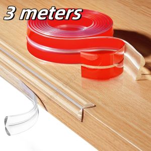 Transparent 3 Meters PVC Table Edge Guard Furniture Corner Protector Strip Self Adhesive Kids Safety Collision Proof Soft Bumper