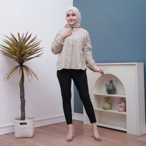 KEMEJA OVERSIZE POLO LINEN CRINCLE POCKET JUMBO