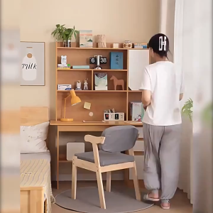 Simple Desk Bookshelf All-in-one Computer Desk Storage Space Student Home Study Bedroom Office Desk with Household Furniture