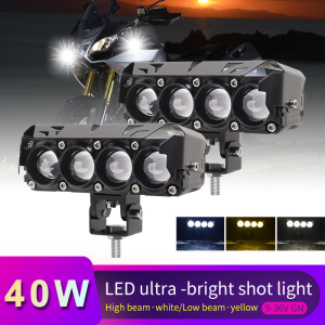 Lampu Tembak sorot Led sql 4 Mata 8d 12-80 Volt plus dekat kuning putih