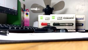 Printleaf - Permanent Waterproof Fine Marker (Black/Blue/Red) - 1pc