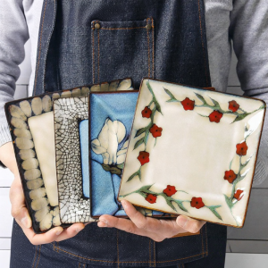 Hand-painted Ceramic Square Plate