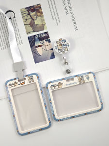 Double-Sided Transparent Card Holder Cute Gieka Wallet Campus ID Badge Access Control Student Campus Card Retractable Clip