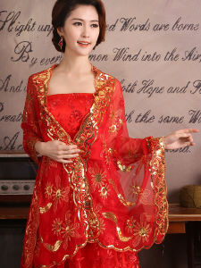 Wedding Shawl Womens Lace Dress Shawl Thin Bridal Wedding Red Shawl Summer Scarf Cheongsam Shawl