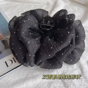 Cloud Bubble Hair Claw Womens New 2024 Net Shark Fin Hair Clip Elegant Back of Head High End Feeling Fluffy Headwear