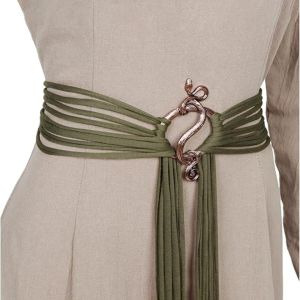Renaissance Long Rope-style Belt with Troll Cross Medieval Witch Pagan Rope Waist Chain Sash Costume Accessory for Dress Belt