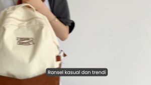 Techdoo Tas Ransel Sekolah  Style Tas Punggung Laptop Pria Wanita Backpack Basic Casual Trendy Stylish  TR414